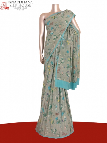 Floral Exclusive Pure Crepe Silk Saree